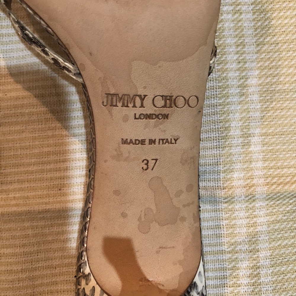 Jimmy Choo Snake Print Sandals Size 37 - Picture 4 of 4